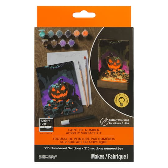 Light Up Jack-o'-Lantern Paint-by-Number Acrylic Surface Kit by Artist's Loft®
